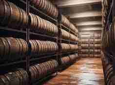 Stacked Bourbon Barrels