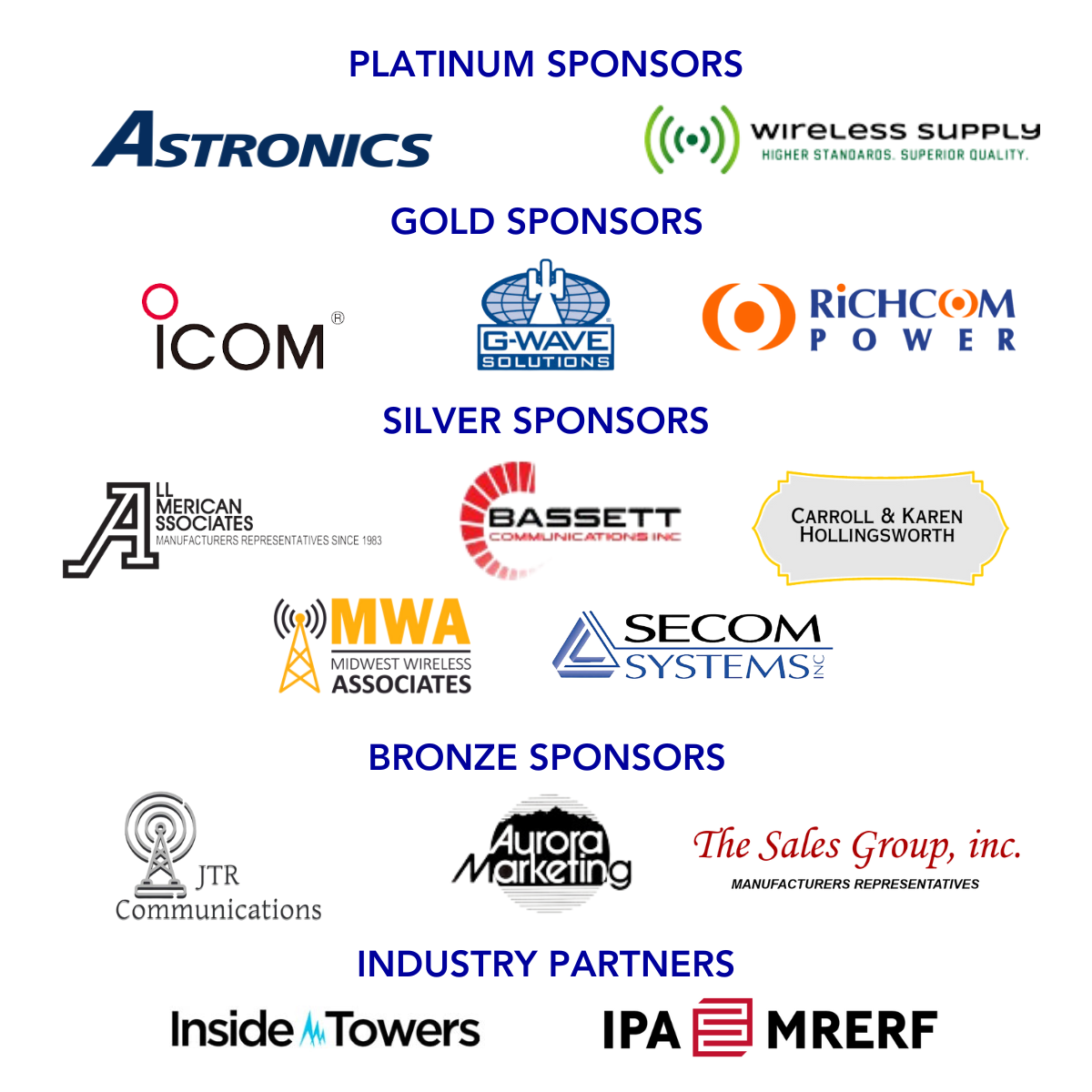 Confirmed Sponsors